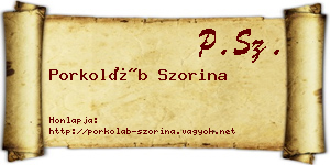 Porkoláb Szorina névjegykártya